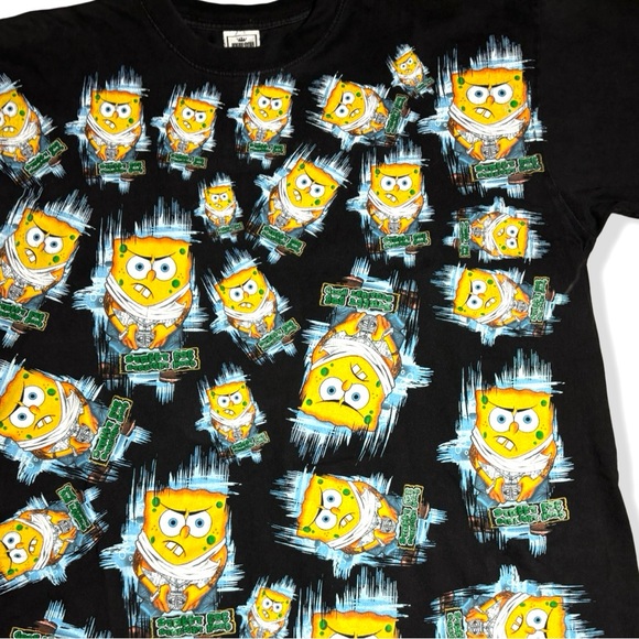 Vintage Y2K Gangster SpongeBob “ Street Bob Straight Hood” T-Shirt - Picture 2 of 4